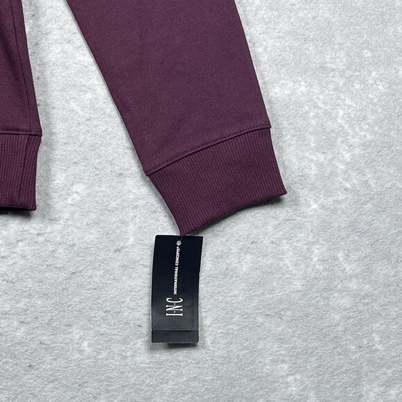 INC Sweatshirt Mens Size X-Small Black Burgundy Colorblock Regular Fit Crewneck - Picture 4 of 10